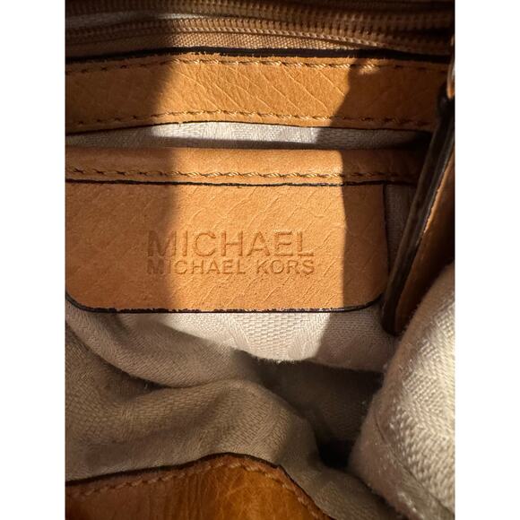 Y2K Michael Kors Astor Middleton Chain Hobo Bag Tan Leather Studded Shoulder Bag - Picture 7 of 12